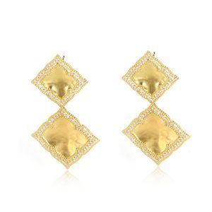 Amrapali Diamond Double Panashri Earrings in 18K Yellow Gold (1.20 ctw)